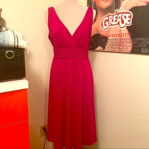 Raspberry Colored Empire Waist Stretchy Casual Dress